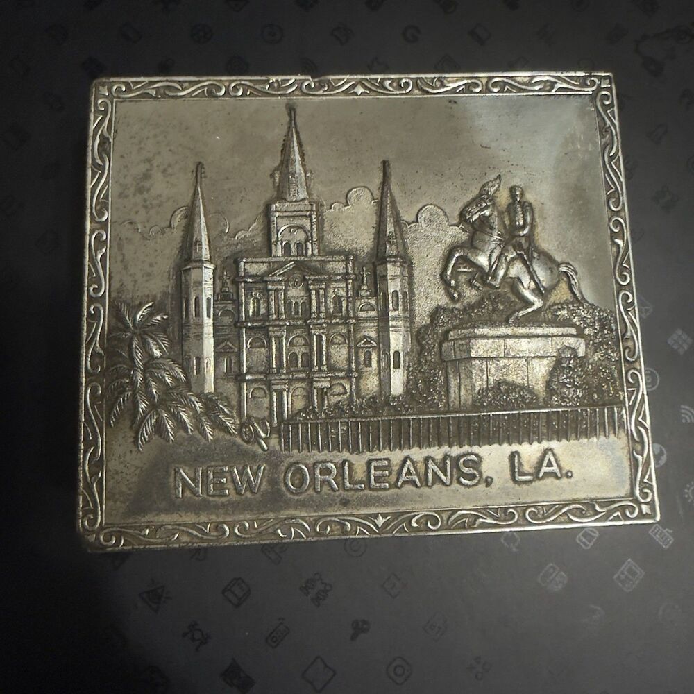 Vintage Metal Keepsake Box Souvenir Of NEW ORLEANS, LA Made In Occupied Japan